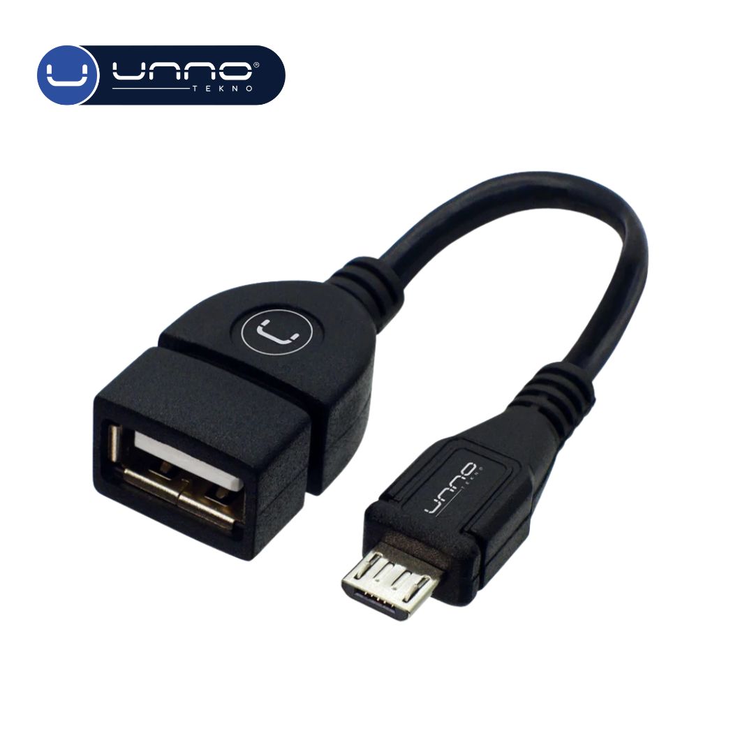 Cable UNNO TEKNO Micro USB OTG adaptador 15 cm Negro (AD4201BK)