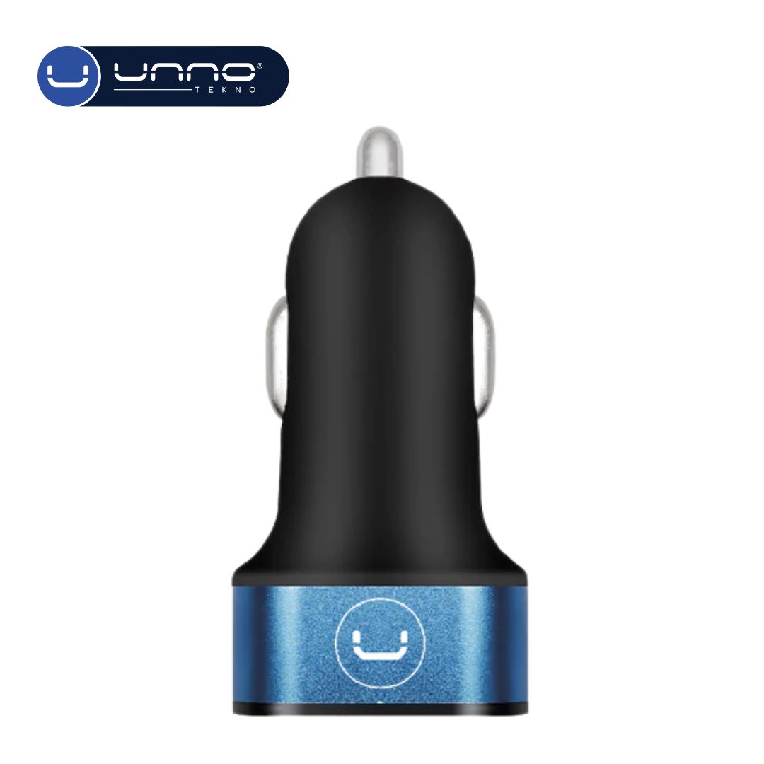 Cargador UNNO TEKNO para Carro Carga Rapida Dual USB 3.4A 5V (PW5021BK)