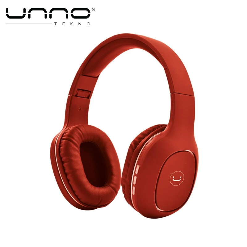 Audifono UNNO TEKNO Ovala Inalambrico con reduccion de ruidos Rojo 1