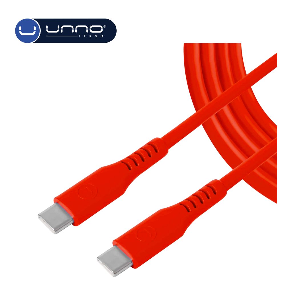 Cable UNNO TEKNO USB-C a USB-C 1.5m Rojo (CB4073RD)