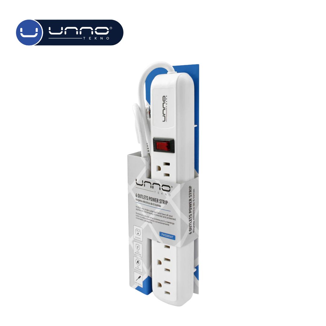 Regleta de 6 tomas UNNO TEKNO Blanco (PW5081WT)