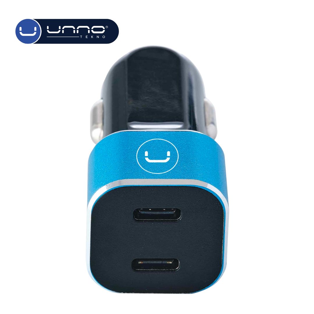 Cargador UNNO TEKNO para Carro Dual USB-C Negro (PW5027BK)