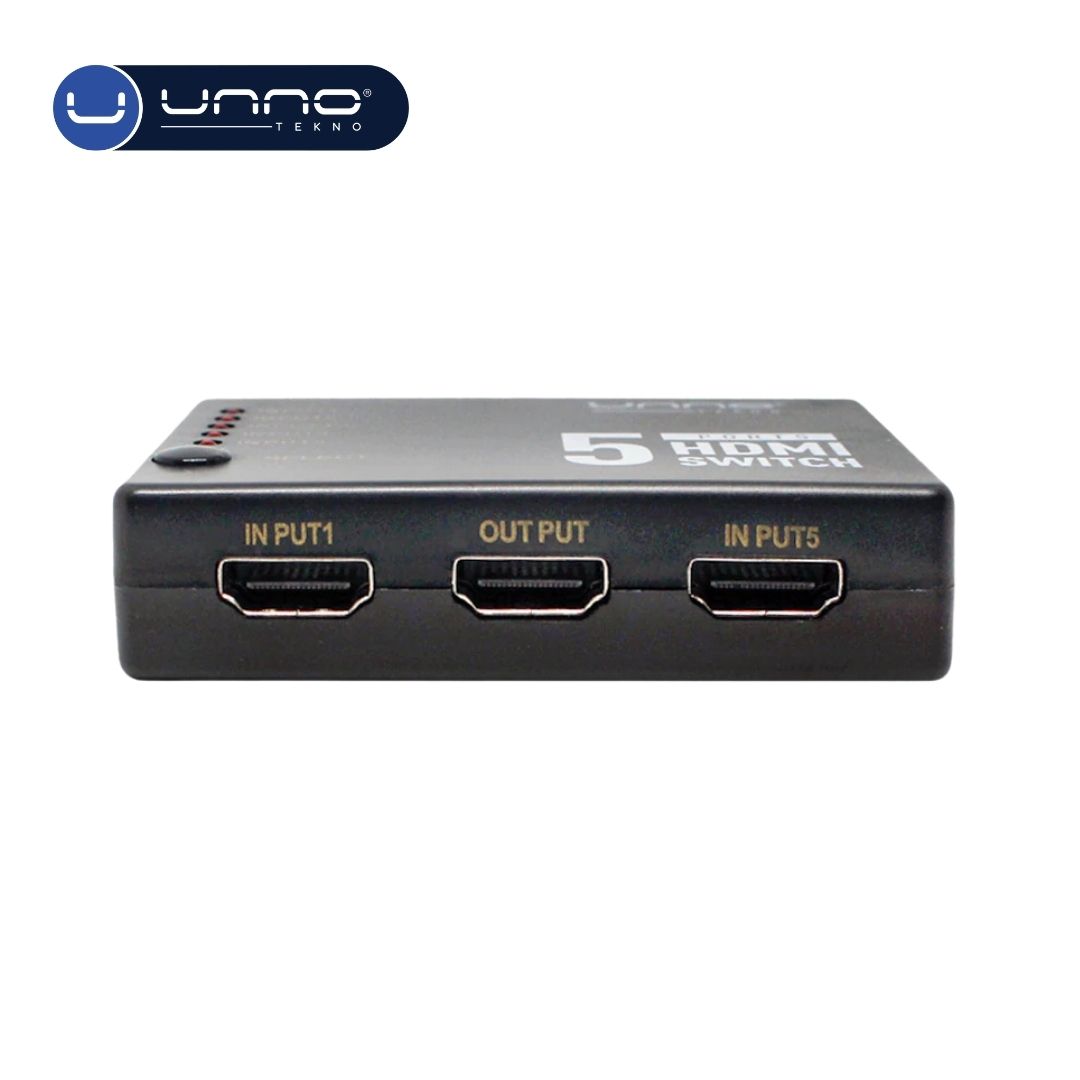 Switch UNNO TEKNO 5 Puertos HDMI (HB1203BK)