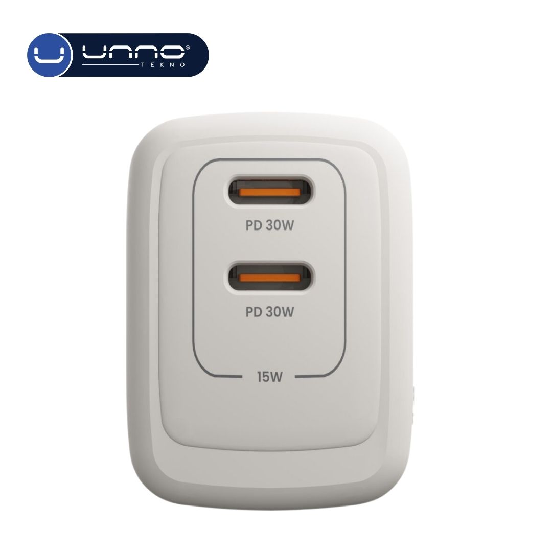 Cargador UNNO TEKNO PowerPro PD 30w Dual USB-C Blanco (PW5064WT)