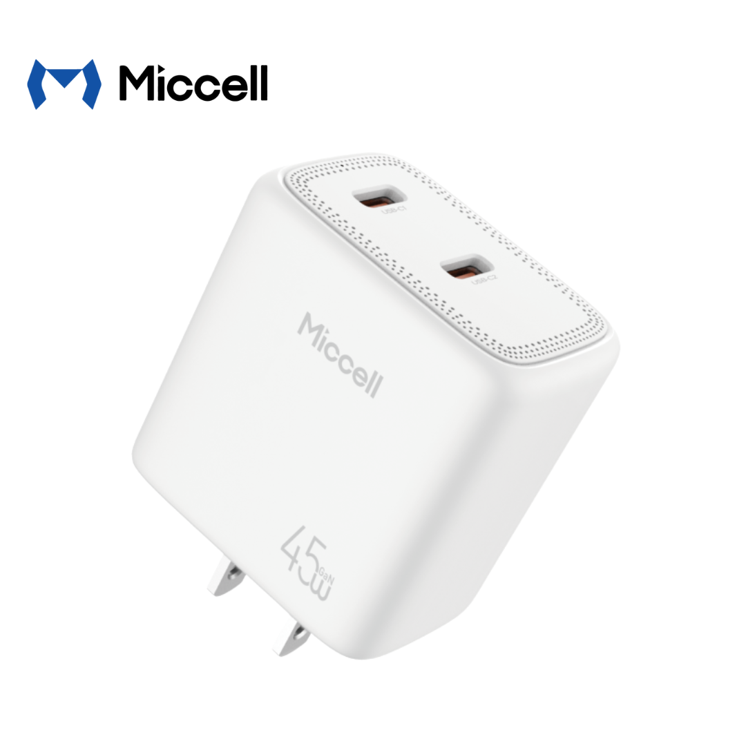  Cargador Miccell 2 Puertos USB-C  45W (VQ-T15)