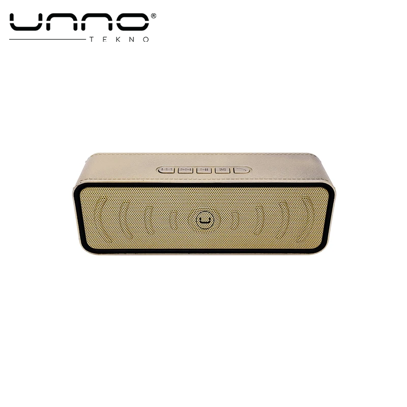 Bocina UNNO TEKNO Astro Mini Bluetooth Speaker 3.5 mm Micro SD Radio FM Dorado 2