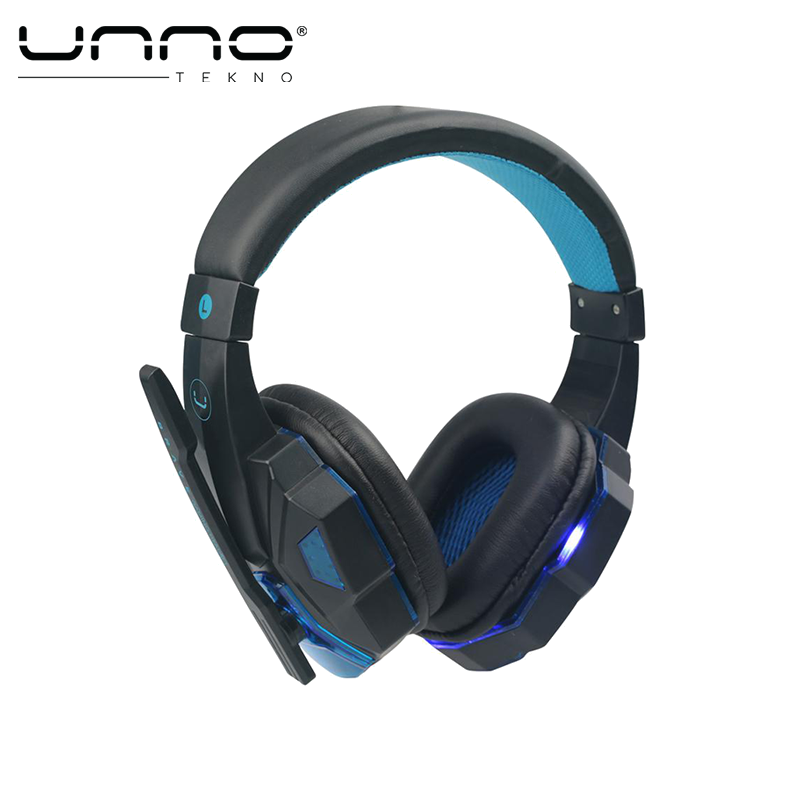 Audifono UNNO TEKNO Brave Gaming USB 2.0 Negro con Azul (HS7230BL)