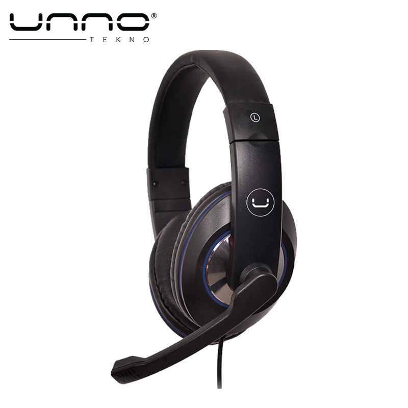 Audifono UNNO TEKNO Ace 12 Stereo 3.5 mm Negro con Azul (HS7212BL)