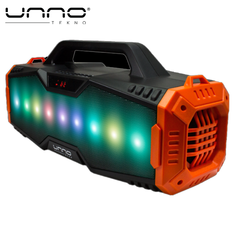 Bocina UNNO TEKNO Samba Led para fiestas Naranja 1
