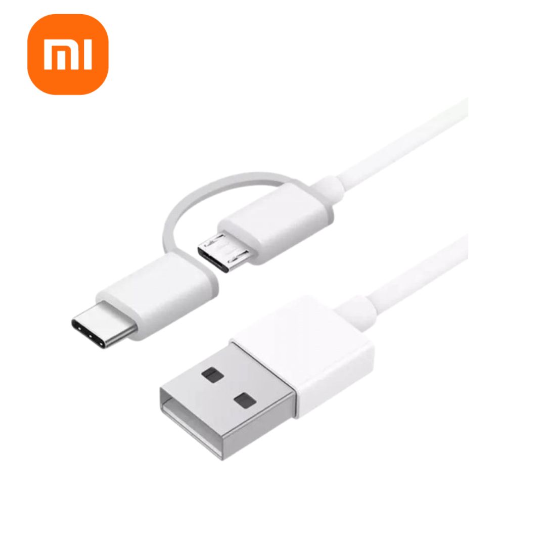 Cable Xiaomi Mi 2 en 1 Micro USB a tipo C 1m Blanco 