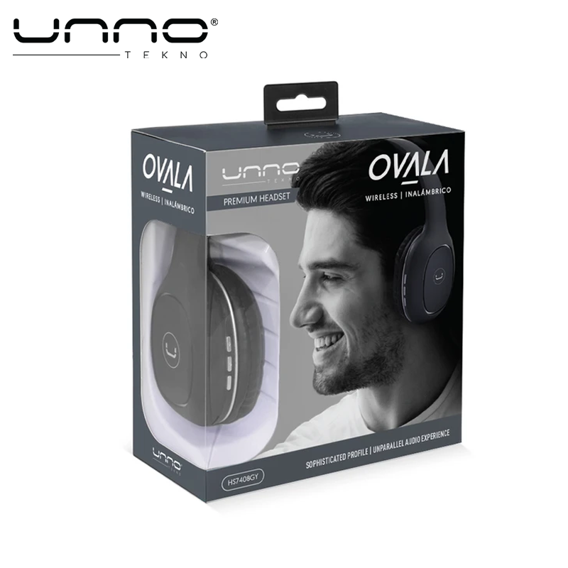 Audifono UNNO TEKNO Ovala Inalambrico con reduccion de ruidos Gris (HS7408GY)