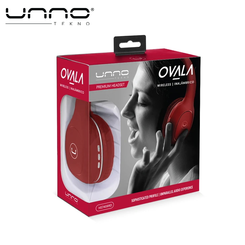 Audifono UNNO TEKNO Ovala Inalambrico con Reduccion de Ruidos Rojo (HS7408RD)