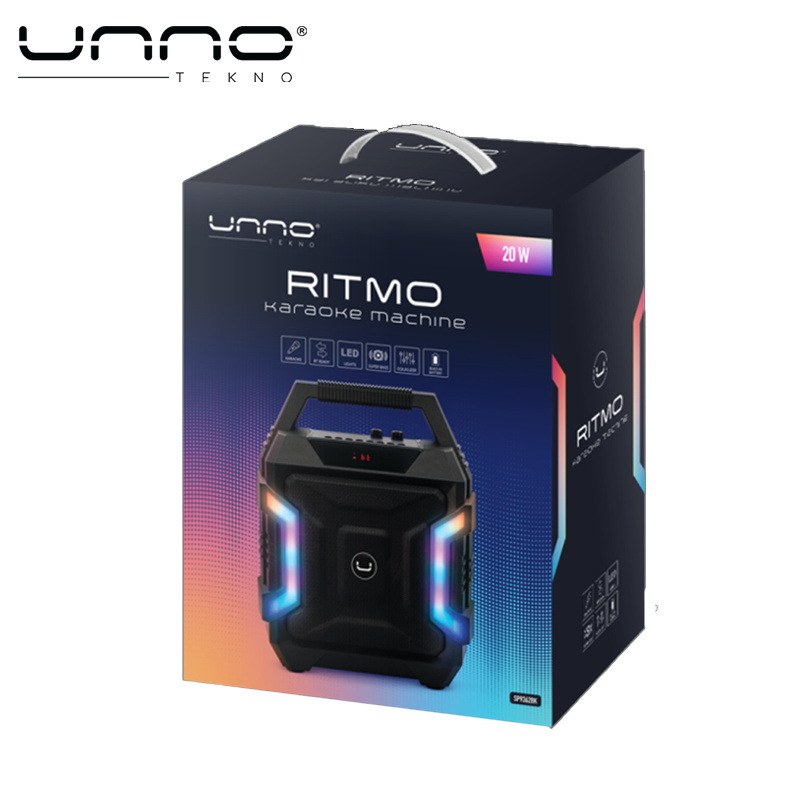 Bocina UNNO TEKNO Ritmo Karaoke Machine 20W Negro (SP9362BK)