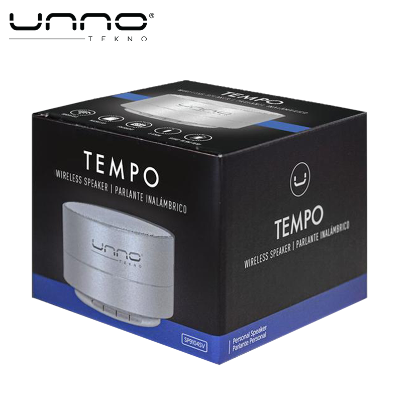 Bocina UNNO TEKNO TEMPO Mini Bluetooth Speaker 3.5 mm Plateada (SP9104SV)