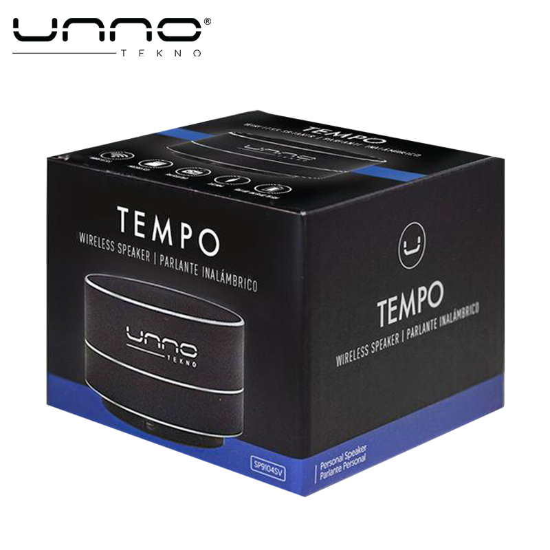 Bocina UNNO TEKNO TEMPO Mini Bluetooth Speaker 3.5 mm Negro (SP9104BK)
