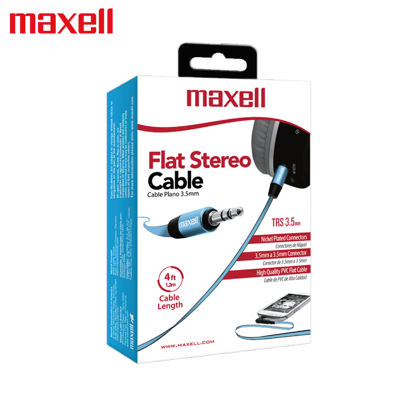 Cable Maxell AUD-500 Plano Cable Stereo 3.5 mm Azul