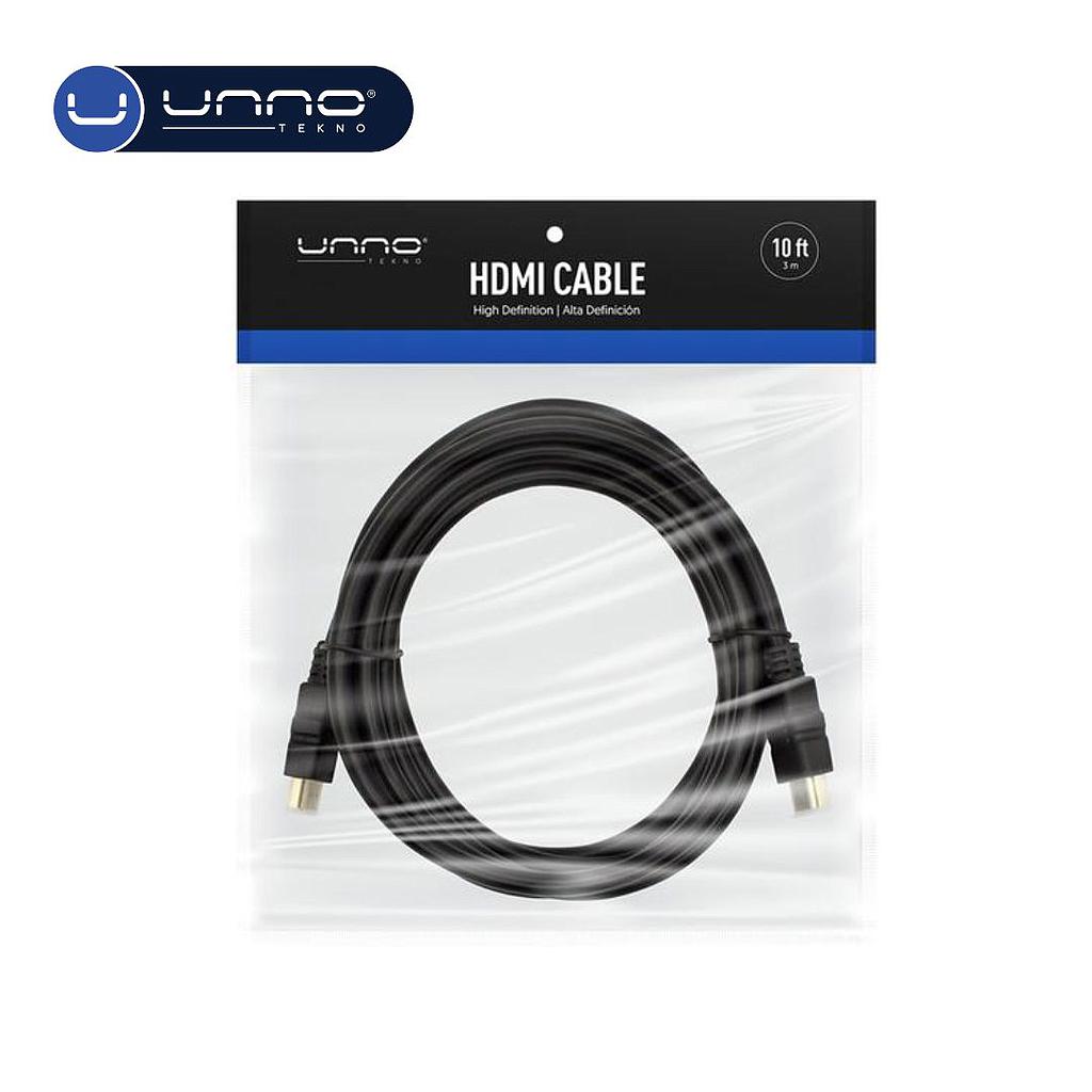 Cable UNNO TEKNO HDMI 3M Negro (CB4110BK)