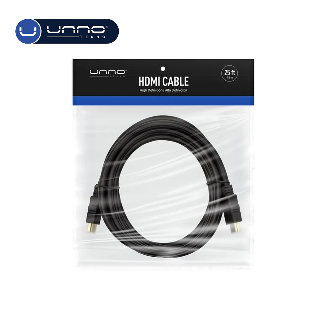Cable UNNO TEKNO HDMI 25FT Negro (CB4125BK)