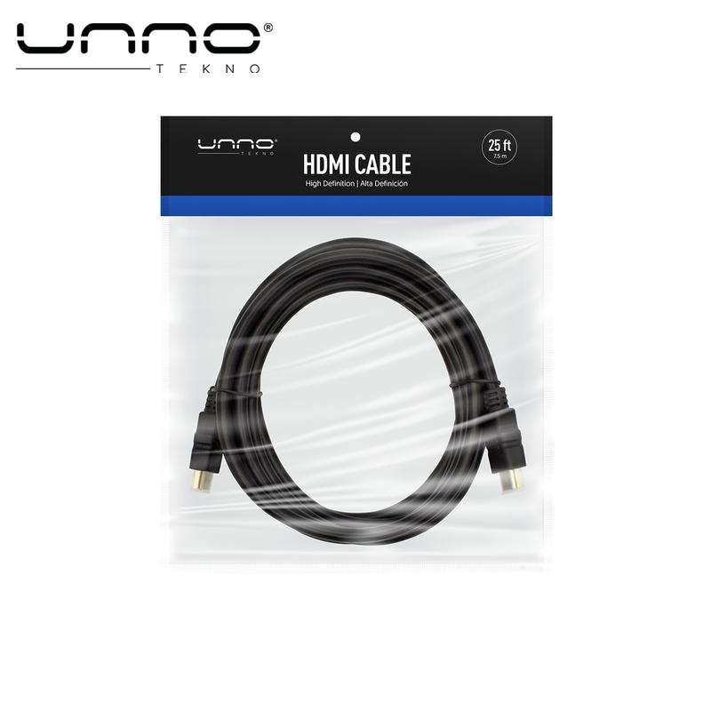 Cable UNNO TEKNO HDMI 25FT Negro (CB4125BK)