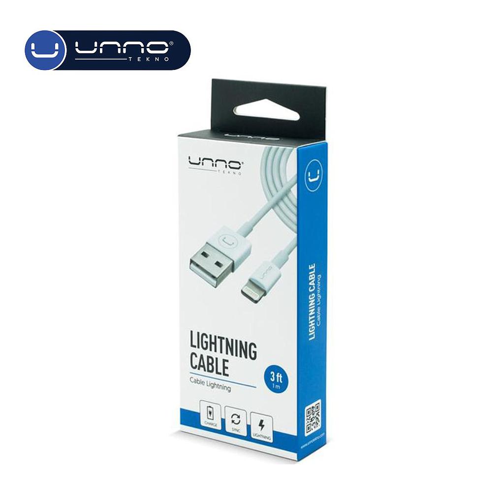 Cable UNNO TEKNO Lightning 1.5 mts Blanco (CB4053WT)