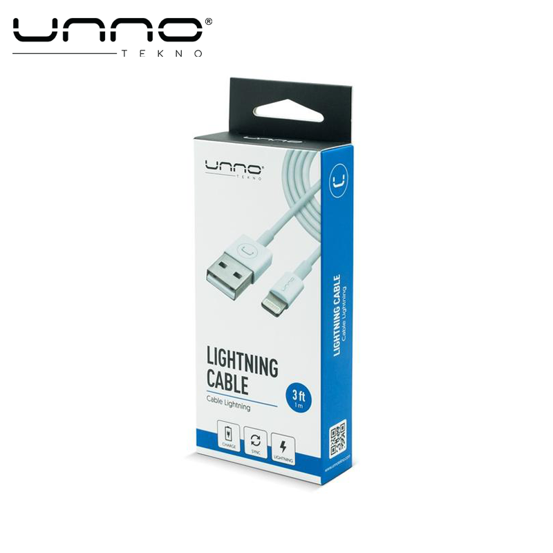 Cable UNNO TEKNO Lightning 1.5 mts Blanco (CB4053WT)