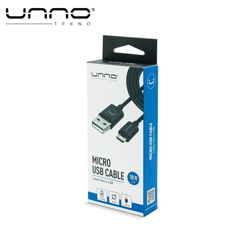 Cable UNNO TEKNO Micro USB 3mts Negro (CB4055BK)