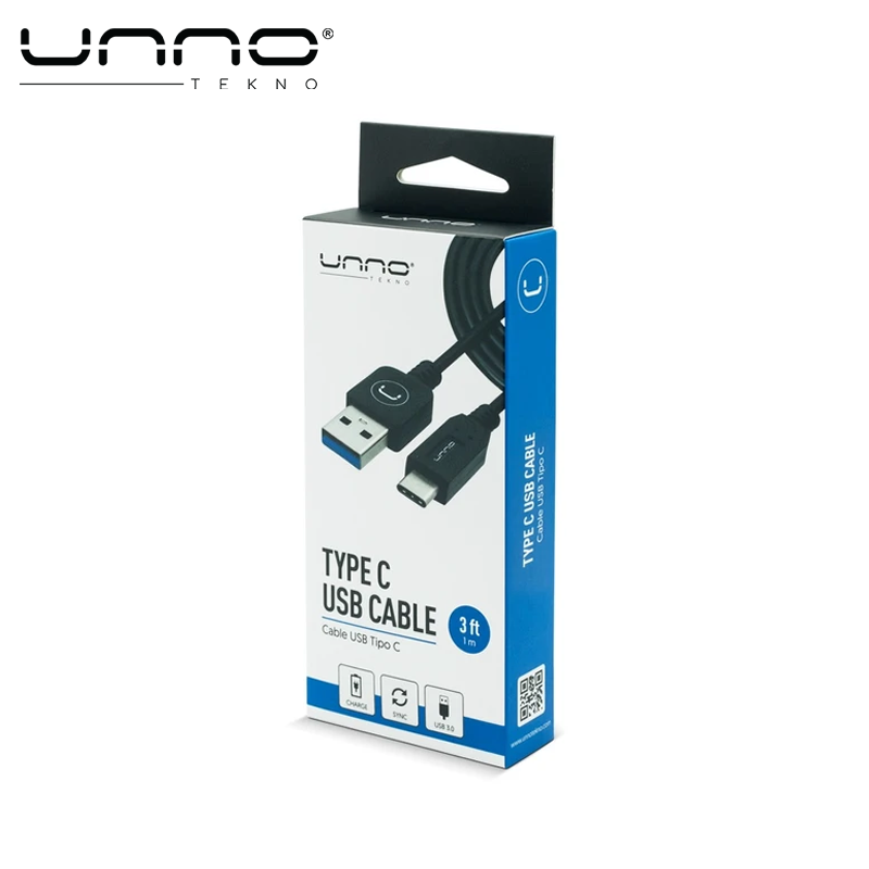 Cable UNNO TEKNO Tipo C USB 1.5 mts Negro (CB4054BK)