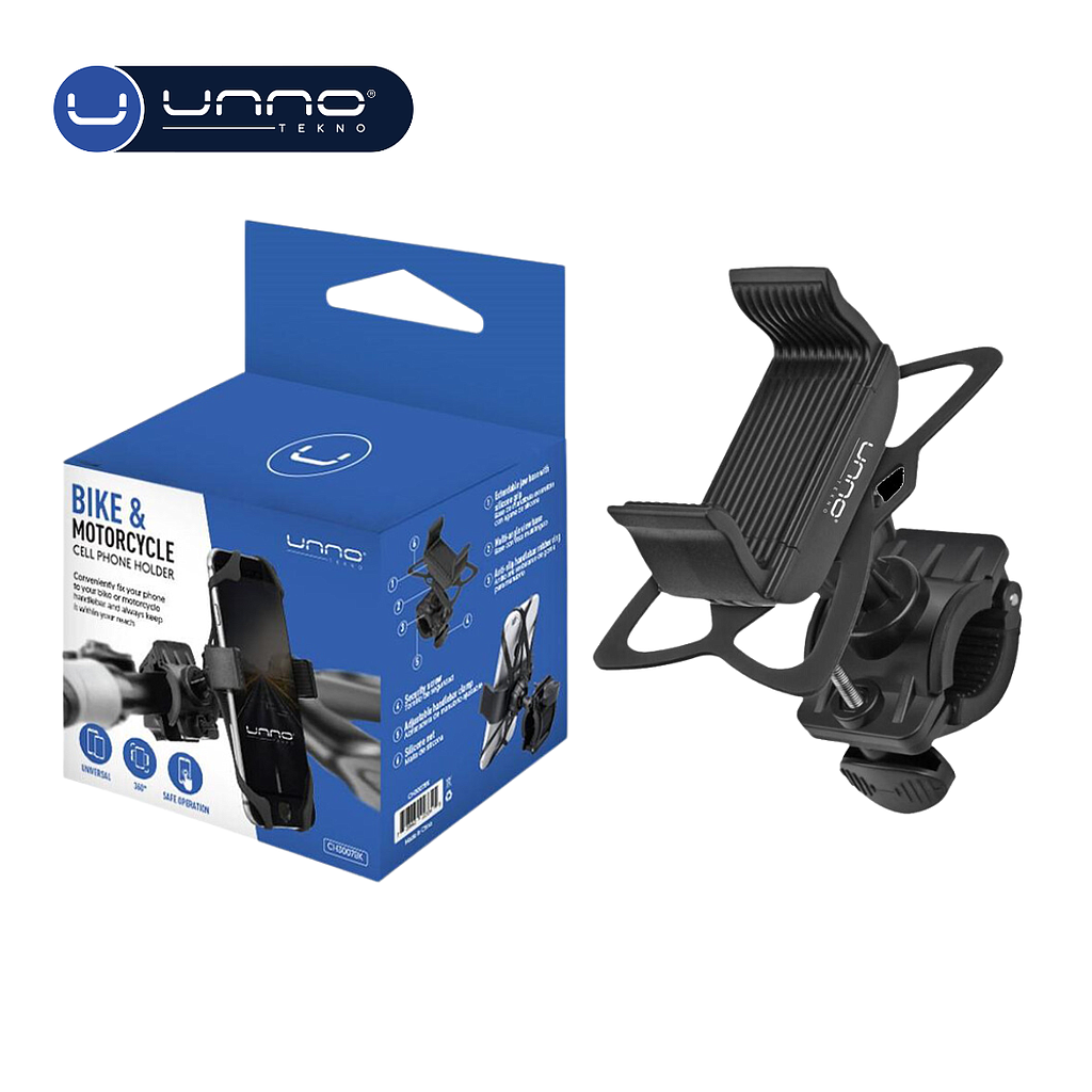 Sujetador UNNO TEKNO para Moto y Bicicleta Negro (CH3007BK)