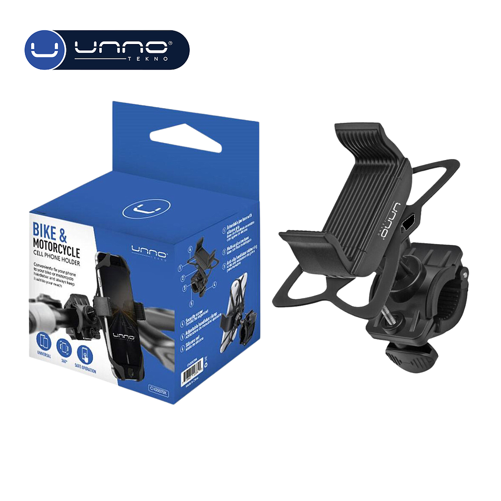 Accesorio UNNO TEKNO Sujetador para Moto y Bicicleta Negro (CH3007BK)