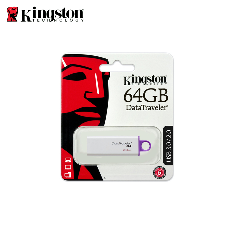 Memoria Kingston USB Data Traveler G4 64 GB Blanco con morado