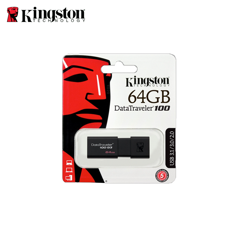 Memoria Kingston USB Data Traveler DT100 G3 64 GB Negro