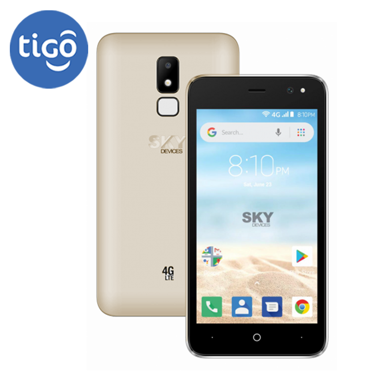 Celular SKY Prestige 5.0  Tigo un Sim Dorado