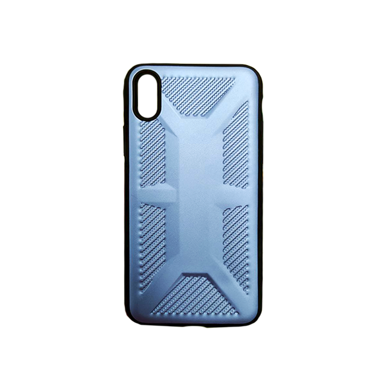 Protector Hule iPhone XS Doble Celeste