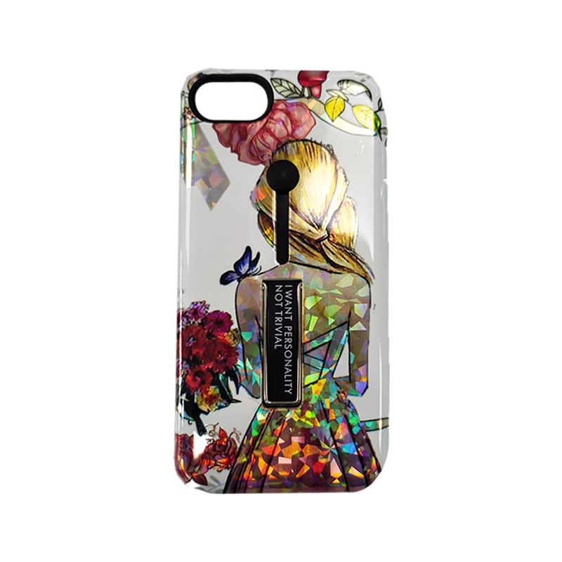 Protector Hule con boton estampado iPhone 7