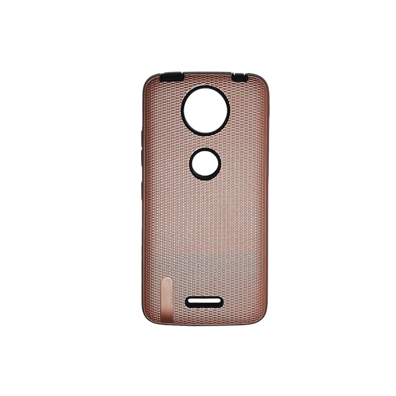 Protector de hule doble Motorola Moto C Plus Textura Rosado
