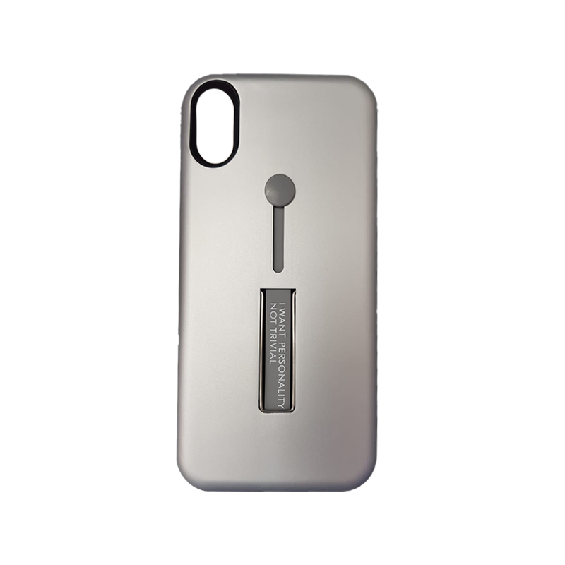 Protector de hule con boton iPhone X Gris