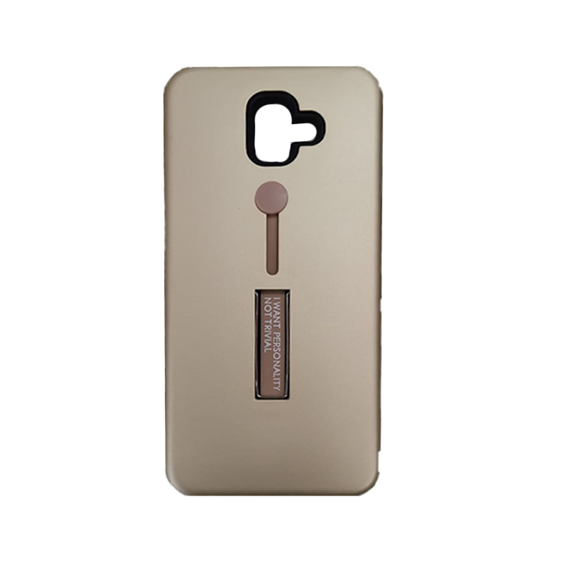 Protector Nexus de hule con boton J6 Plus Dorado