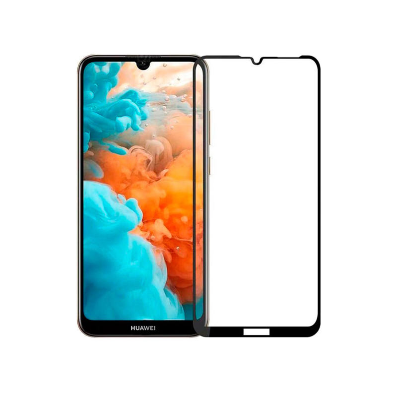 Vidrio Templado 10D para Huawei Y7 2019 Con pegamento en toda la pantalla