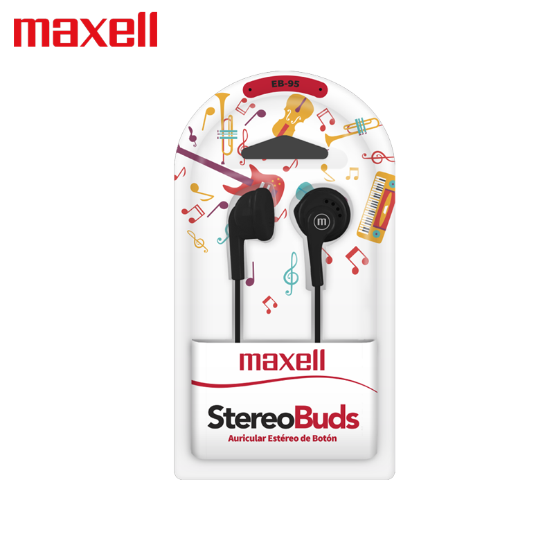 Audifono Maxell EB-95 Stereo Ear Buds Negro/Azul
