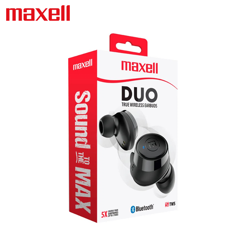 Audifono Maxell DUO True Wireless Earbuds Negro