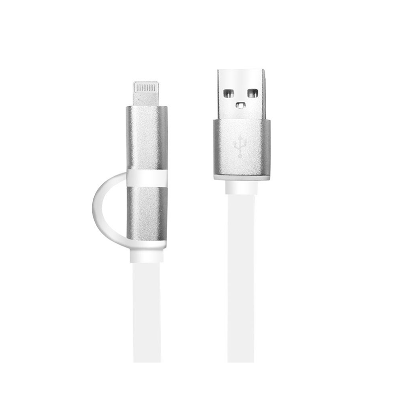 Cable 2 en 1 metal Magnetic Plateado