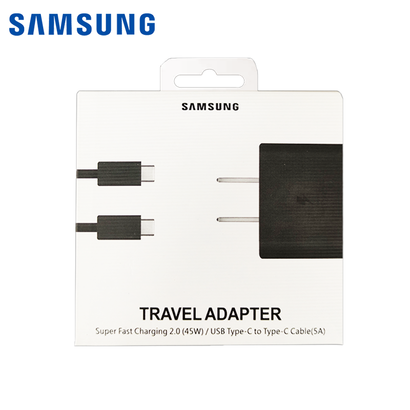Kit Cargador Samsung  USB-C a USB-C 45W 5A Negro (TA845)