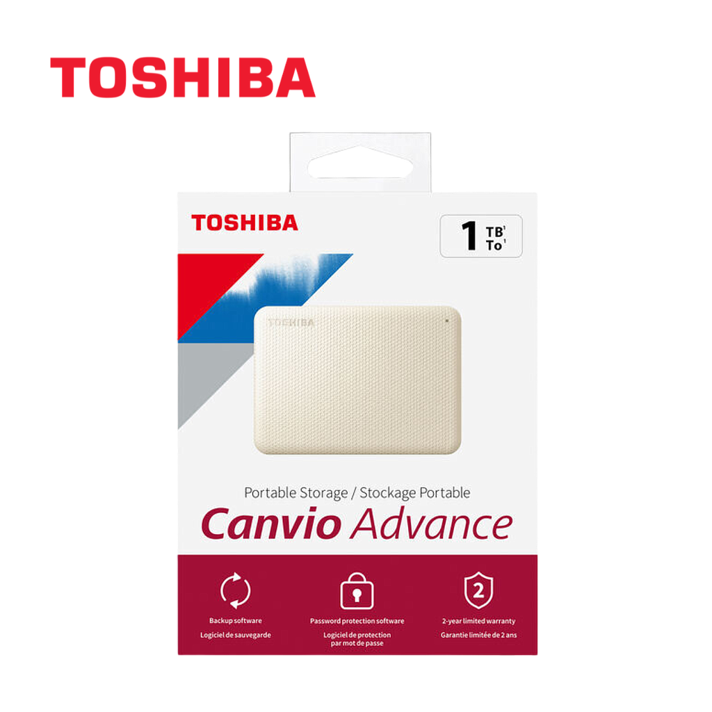 Disco Duro Toshiba Canvio Advance Portable 1TB Blanco