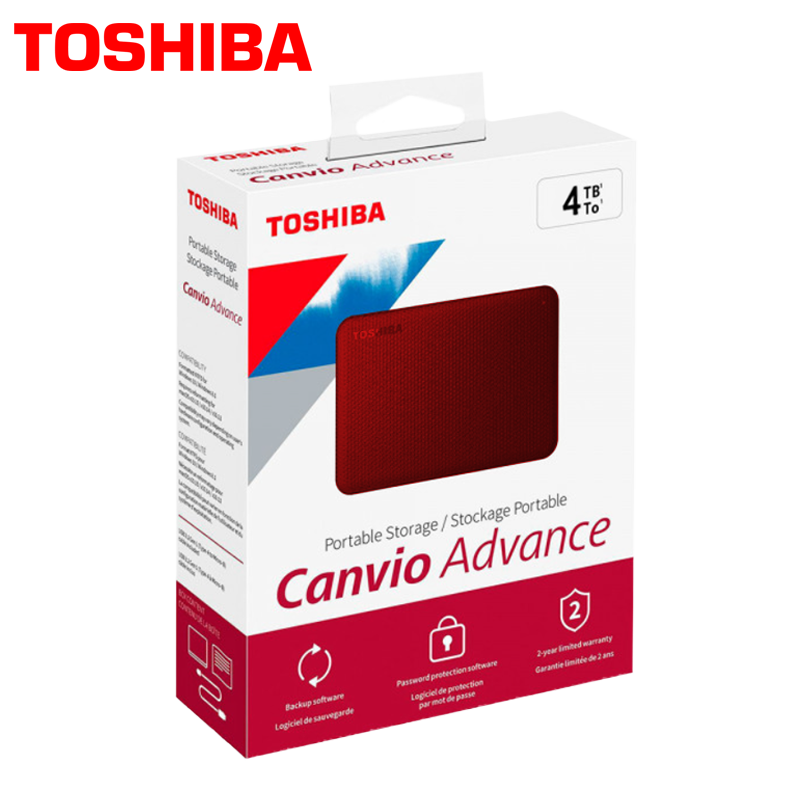 Disco Duro Toshiba Canvio Advance Portable 4TB Rojo
