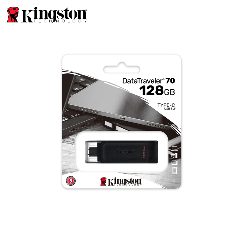 Memoria Kingston DataTraveler DT70 128 GB Tipo C  Negro