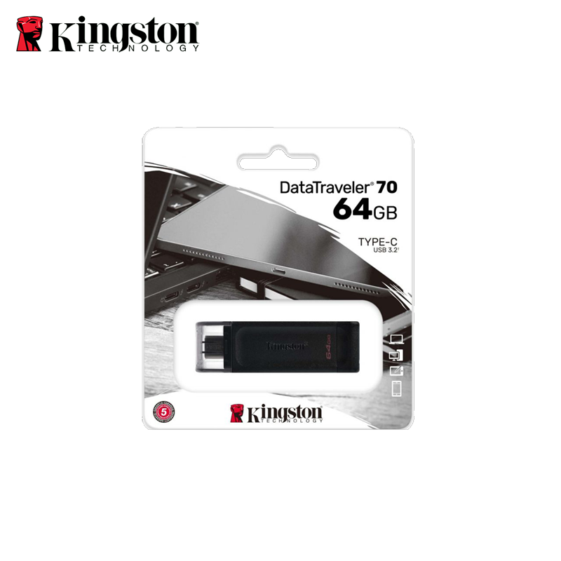 Memoria Kingston DataTraveler DT70 64 GB Tipo C  Negro