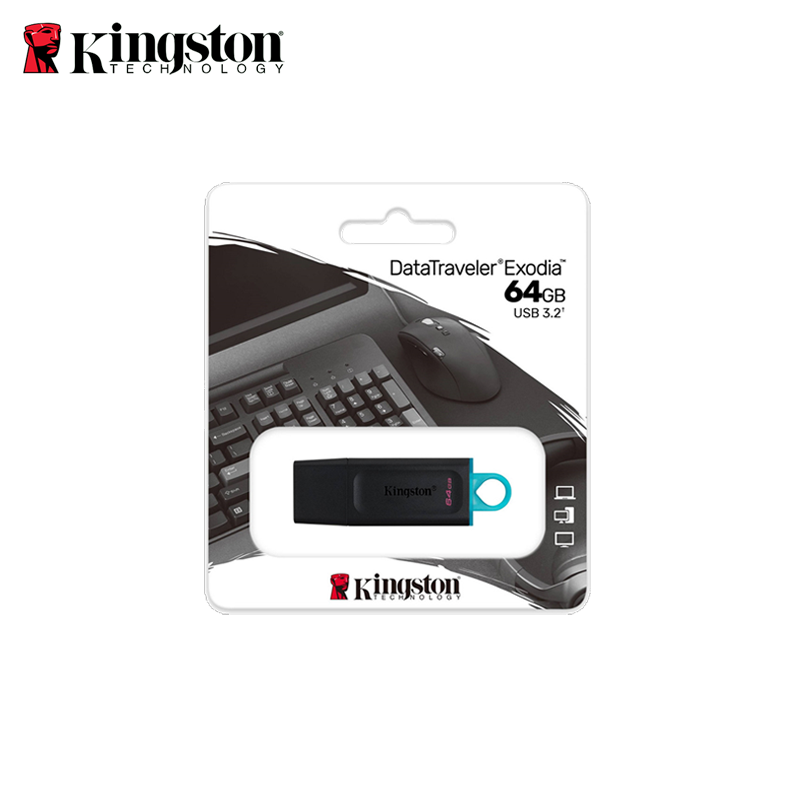 Memoria Kingston USB DataTraveler Exodia DTX 64 GB Negro con Azul marino