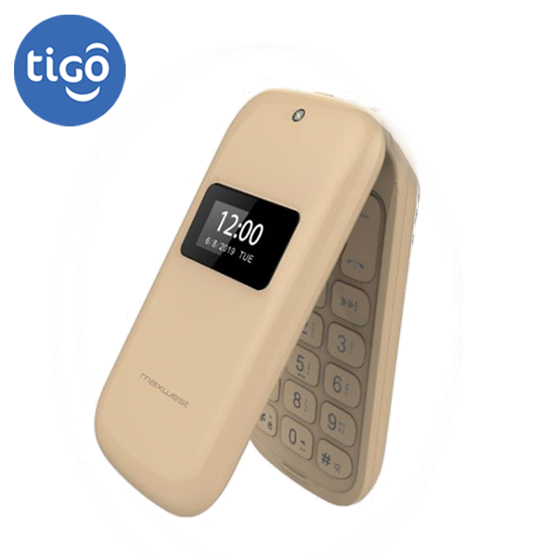 Celular MaxWest Neo Flip Plus  Tigo un Sim Dorado