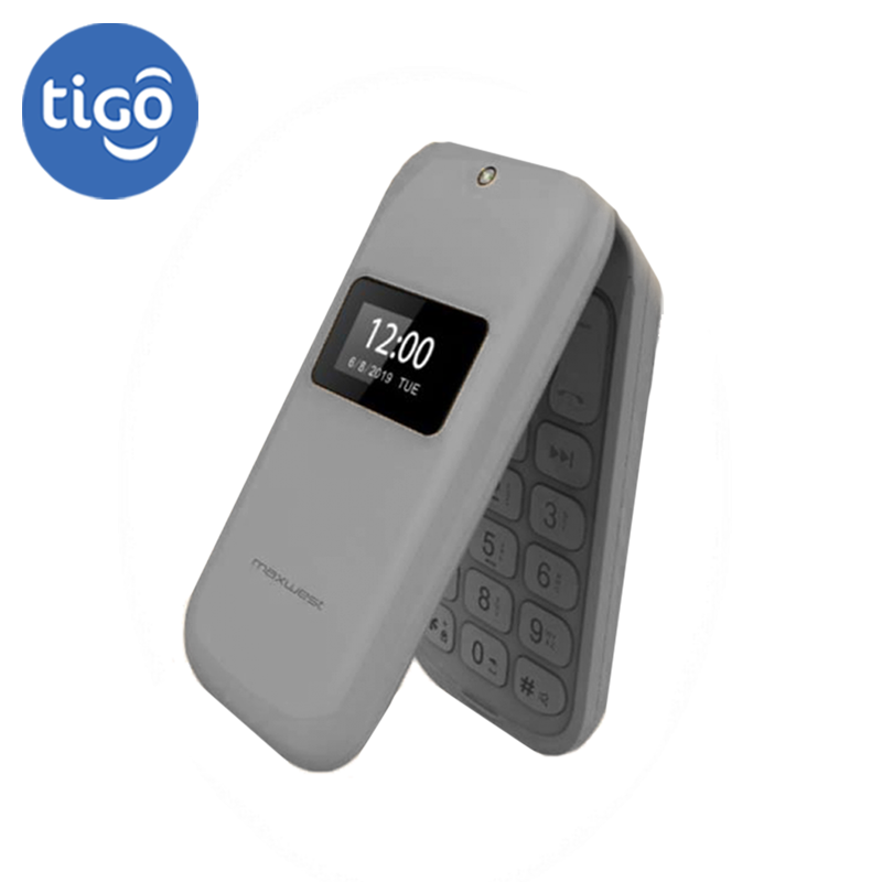 Celular MaxWest Neo Flip Plus  Tigo un Sim Gris