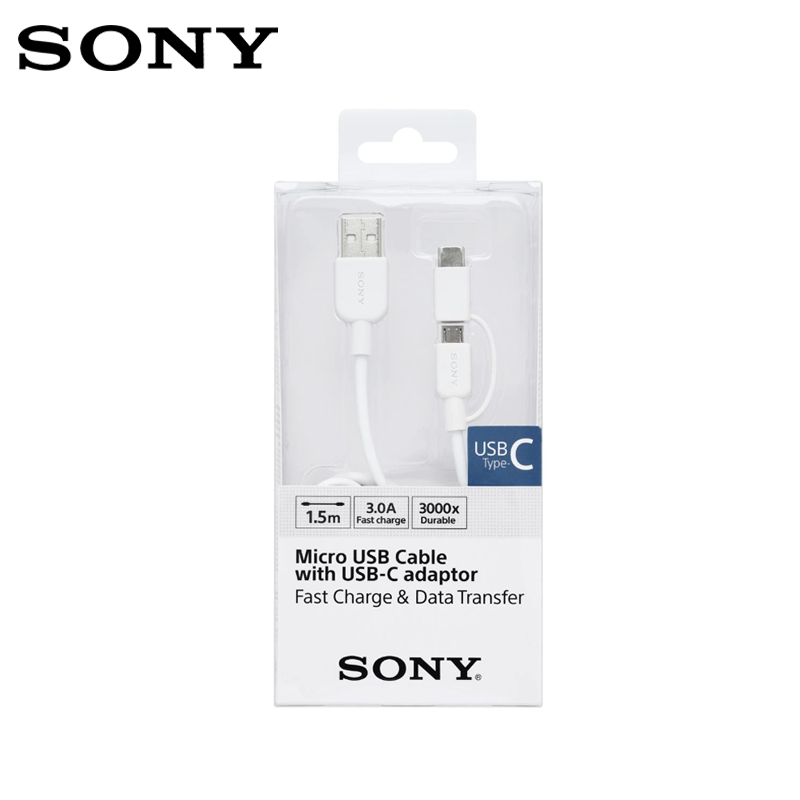 Cable Sony Micro USB a USB-C Blanco
